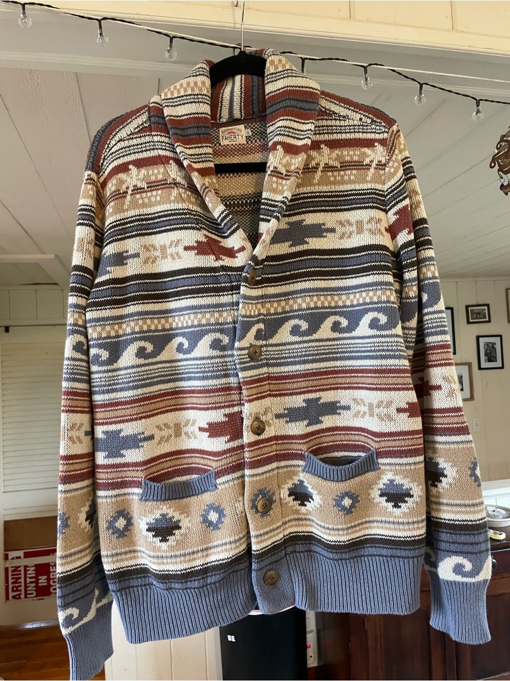 Faherty - Shawl-Collar Fair Isle Intarsia Linen and Cotton-Blend Cardigan